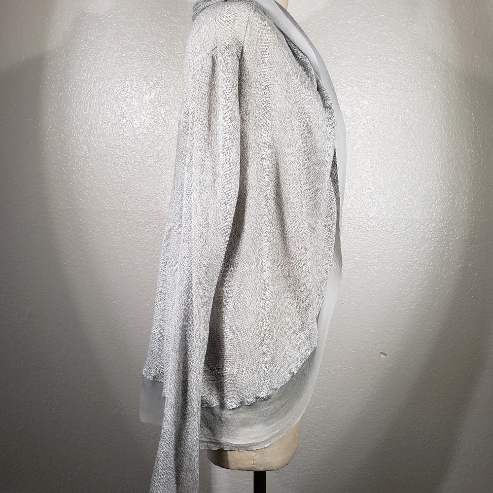Viviana Uchitel Silk Lapel Cotton Knit Cardigan - Picture 4 of 7